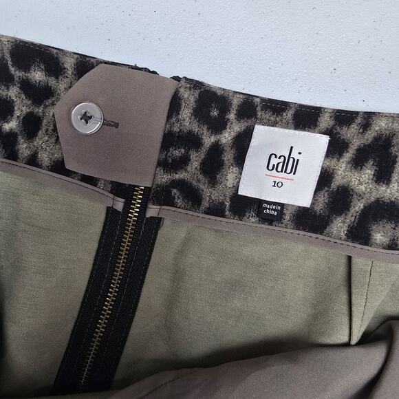 CAbi Skirt Size 10 Jungle Leopard Print Ponte Knit Straight Pencil Pockets #3402 - Picture 8 of 10